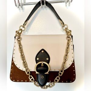 Coach Two-Tone Brown and White Shoulder Bag